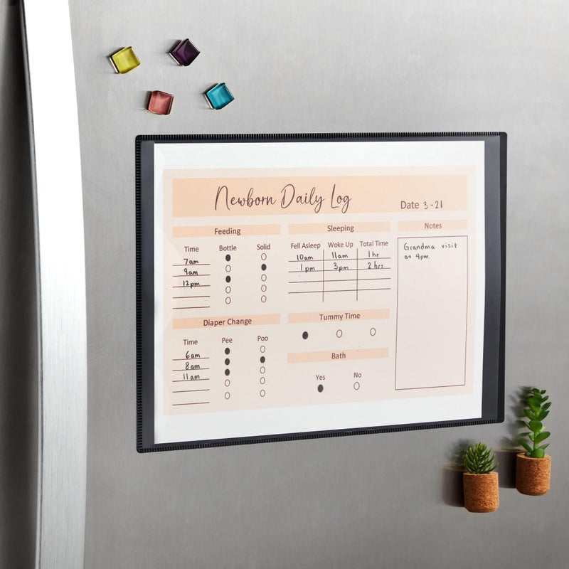 Juvale Magnetic Picture Frames for Refrigerator - Magnet Frames for Refrigerator with Full Magnetic Backing - Fridge Artwork Display & Photo Holder - Fridge Artwork Magnets - 4 Pack, 8.5" x 11", Black - Image 3
